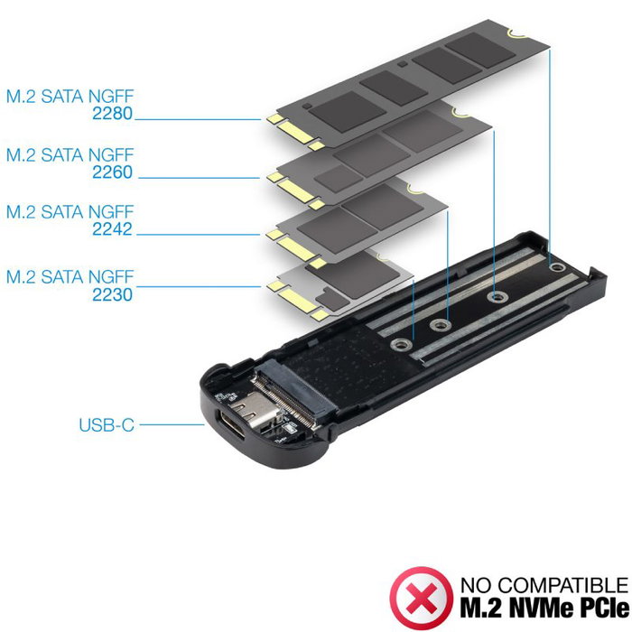 Tooq Caja Externa para SSD M.2 NGFF TQE-2202S, Plata Tooq Caja Externa para SSD M.2 NGFF TQE-2202S, Plata